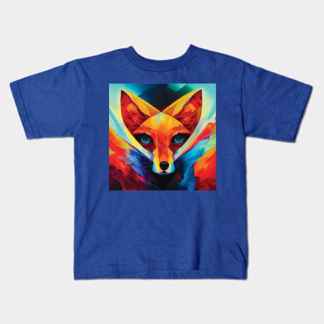 Fox Art in Bold Colours Kids T-Shirt by Geminiartstudio